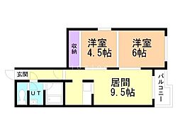 ビューシャトー 2LDKの間取図画像