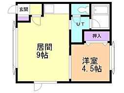 フリューゲルS24 1LDKの間取図画像
