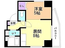 リライエンス円山 1LDKの間取図画像