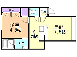 ソシアルトミイNo.73 1LDKの間取図画像