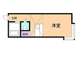 ライフステージ北大西 ワンルームの間取図画像