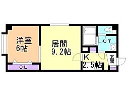 ラテルネ公園通り 1LDKの間取図画像