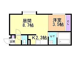 BLISS 1LDKの間取図画像