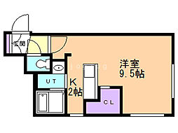 ラフィーネ大通円山 1Kの間取図画像