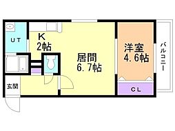 SecondAvenueB 1LDKの間取図画像