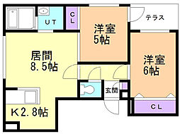 ミルフィーユ 2LDKの間取図画像