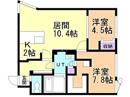 レブニーズザ・レジデンス二十四軒セカンド 2LDKの間取図画像
