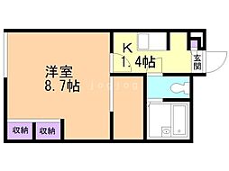 レオパレススターラポラ 1Kの間取図画像