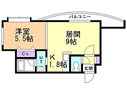 ノヴァ24軒 1LDKの間取図画像
