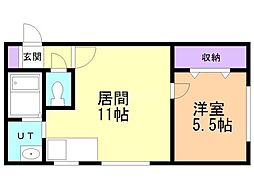 サンウエスト 1LDKの間取図画像