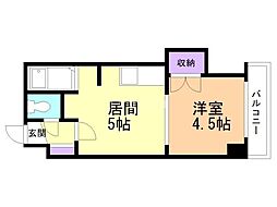 アラン札幌イースト 1DKの間取図画像