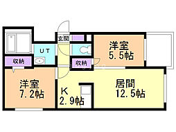 C-SELECTION.STELLA1 2LDKの間取図画像