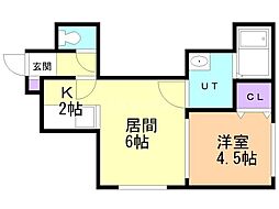 ロックサイドMS 1LDKの間取図画像