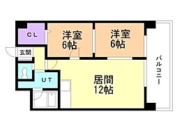 プルモーサス 2LDKの間取図画像