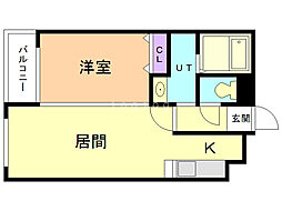 クラッセ円山EAST 1LDKの間取図画像