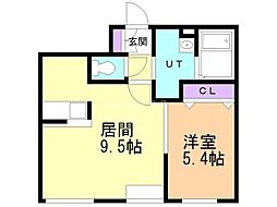 フレグランスコート 1LDKの間取図画像