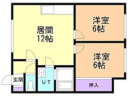 コーポ丸正 2LDKの間取図画像