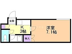 プラザイン麻生 1Kの間取図画像