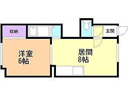 オクトーバー87 1LDKの間取図画像