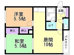 アパートメンツ松田A 2LDKの間取図画像