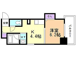 フォレストタワー35 1DKの間取図画像