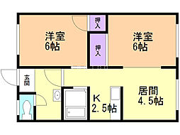 琴似グランドハイツ 2DKの間取図画像