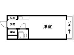 しんたくハイツ南大通 ワンルームの間取図画像