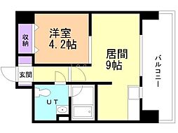 レオーネ中島公園 1LDKの間取図画像