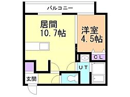 ウエリスアーバン円山北3条 1LDKの間取図画像