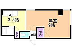 イーハトーブ啓明 1Kの間取図画像
