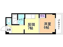 コートロティ宮ケ丘 1DKの間取図画像