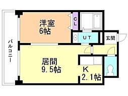 ティアラN5 1LDKの間取図画像