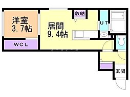 リーサ桑園 1LDKの間取図画像