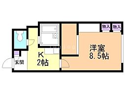 レオパレスセントラル南4条B 1Kの間取図画像