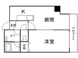 フォーシーンビル 1LDKの間取図画像