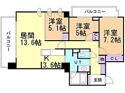プレミスト円山表参道 3LDKの間取図画像
