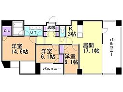 グランカーサ裏参道 3LDKの間取図画像
