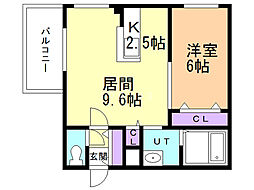 ディオグラシア桑園 1LDKの間取図画像