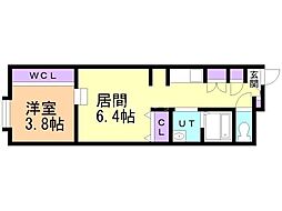 W912 1DKの間取図画像