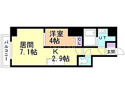 プライムアーバン札幌医大前 1LDKの間取図画像