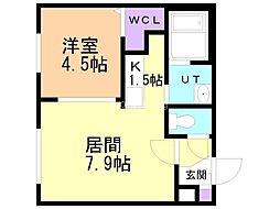 ラピスブラオニ二十四軒 1LDKの間取図画像
