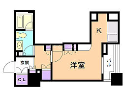 プライムメゾン大通公園 1Kの間取図画像