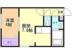 TSUBAKISQUARE大通公園東 1DKの間取図画像