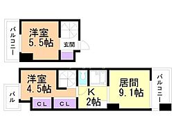 CORB 2LDKの間取図画像