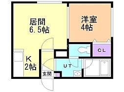 ヴィラ・フローラ 1LDKの間取図画像