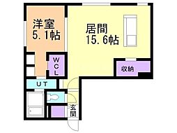 札幌市中央区北八条西20丁目マンション 1LDKの間取図画像
