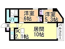 SERAM八軒 2LDKの間取図画像