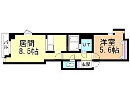 戸佐ビル 1LDKの間取図画像