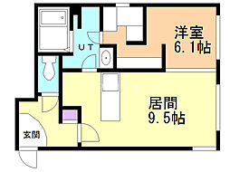 COMSAP24パークサイド 1LDKの間取図画像