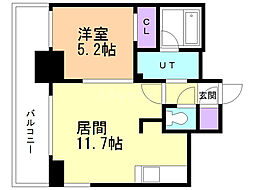スペチアーレ伏見 1LDKの間取図画像